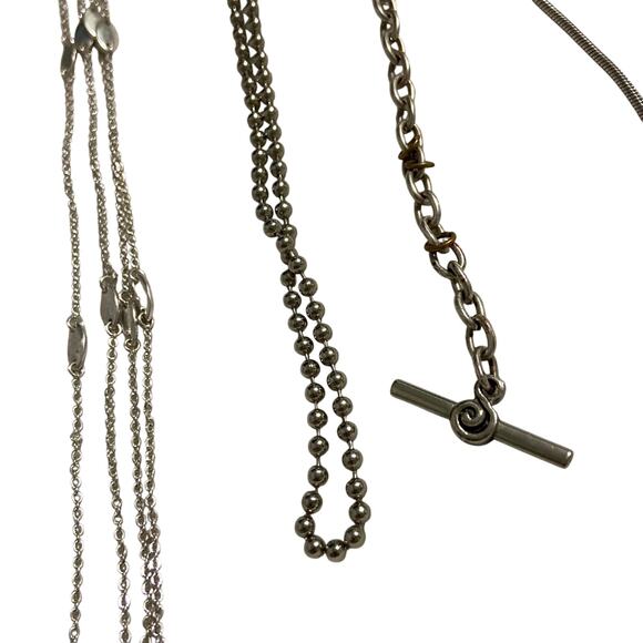 Lot 9 Silver Tone Necklace Various Size Single Toggle Charm Bracelet Extension - Picture 4 of 8